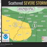 Slight risk for severe storms issued; gusts up to 75 mph possible Risk upgrade🚨 Portions of the area are now under a Slight Risk for severe thunderstorms with the pot