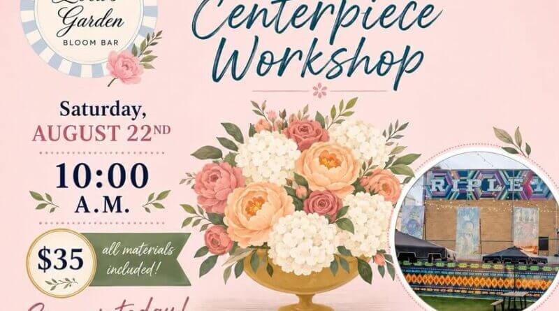 Lola’s Garden Bloom Bar to hold centerpiece workshop Saturday at The Cut-Off 🌸 This Saturday at The Cut-Off!