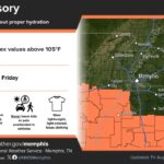 NWS: Heat to ease but parts of Ark., Miss. still face 105-degree heat index Photos from US National Weather Service Memphis Tennessee's post