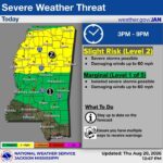 Slight Risk of Severe Storms in Parts of Mississippi, Forecasters Say 🌩️ Severe Weather Threat Today