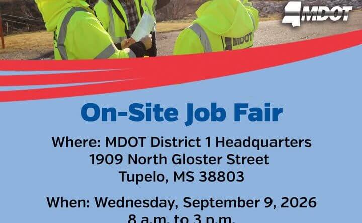 Mississippi DOT to hold job fair Sept. 9 in Tupelo 🔖 Remember to attend MDOT's job fair TOMORROW, Sept