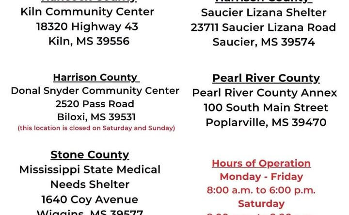 FEMA to reopen Mississippi disaster centers Tuesday at noon REMINDER: The Disaster Service Centers for Tropical Storm Arthur on June 18–20, 2026 (DR-4930-MS) wi