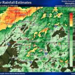 Estimate shows some areas received several inches of rain in past 24 hours Here's an estimate (it's just an estimate!) of rainfall over the past ~24 hours