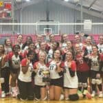 Walnut Repeats as Tippah County Volleyball Tournament Champs Walnut Lady Wildcats volleyball team poses with the trophy after winning the Tippah County volleyball tournament at Pine Grove