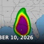 Tippah County News Today, October 10: Isaias Wind Advisory, Walnut Volleyball, Falkner Win National Hurricane Center map showing tropical-storm-force wind probabilities from Hurricane Isaias across the Gulf Coast and Southeast