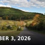 Tippah County News Today, October 3: Dry Week Ahead, Final Young Frankenstein Weekend, Walnut Homecoming Win Rural road winding past green hills and trees showing early fall color under a partly cloudy sky, a file image for the weather outlook