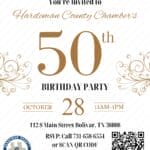 Hardeman County Chamber Turns 50 With Oct. 28 Party Hardeman County Chamber 50th birthday party invitation for Oct. 28, 11 a.m. to 1 p.m., in Bolivar