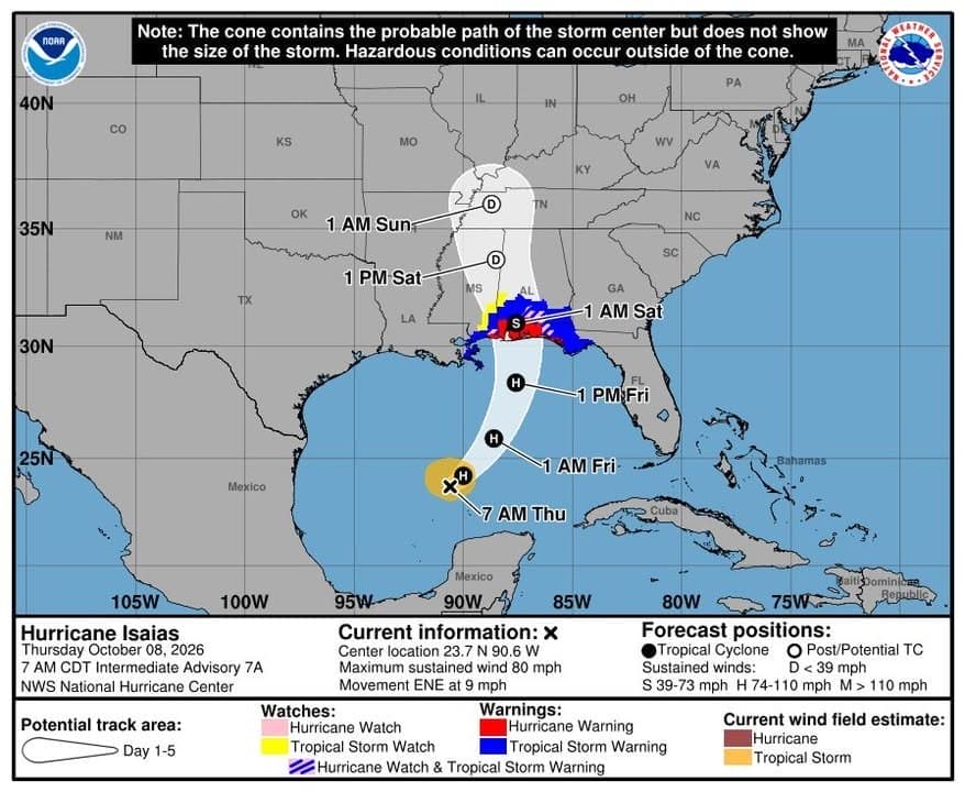 Hatch File Path Mississippi News Report — Friday, Oct 9: Isaias, Meridian, Hinds ...