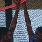 Middleton Volleyball Season Ends in 5-Set Loss to Halls High school girls playing an indoor volleyball match, illustrating Middleton volleyball at the state tournament
