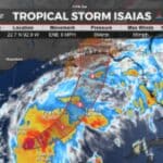 Hurricane Watch issued from Bay St. Louis to Indian Pass as Tropical Storm Isaias strengthens Tropical Storm Isaias continues to strengthen, track shifting east
