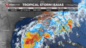 Tropical Storm Isaias continues to strengthen, track shifting east