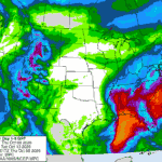 Tippah County Flood Watch Set as Isaias Rain Nears NOAA Weather Prediction Center five-day rainfall forecast map showing heavy rain from Hurricane Isaias, with the Tippah County flood watch area in the Mid-South